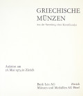 The Kunstfreundes Sale

Bank Leu, and Münzen und Medaillen. GRIECHISCHE MÜNZEN AUS DER SAMMLUNG EINES KUNSTFREUNDES. Zürich, 28. Mai 1974. 4to, orig...