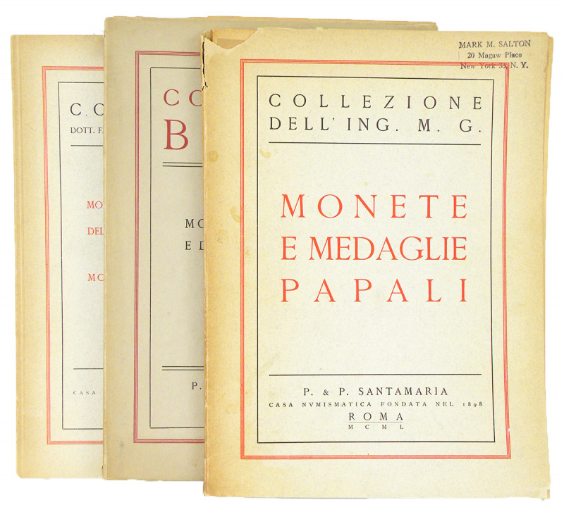 Three Sales of Italian & Papal Coins

Santamaria, P. & P. COLLEZIONE BUTTA. MO...