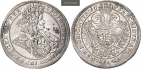 LEOPOLD I (1657 - 1705)&nbsp;
1 Thaler, 1698, 28,45g, KB. Her 743&nbsp;

about UNC | about UNC