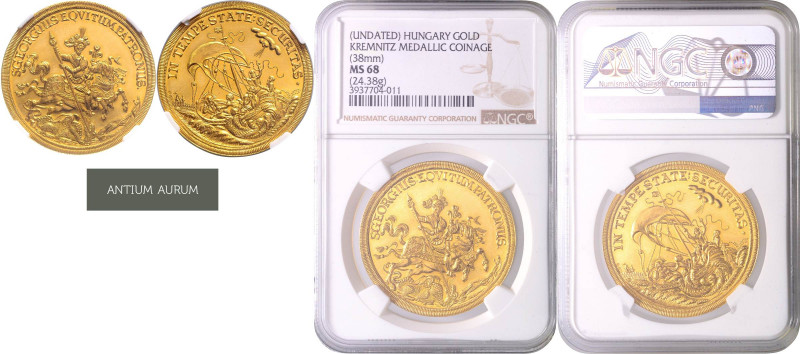 LEOPOLD I (1657 - 1705)&nbsp;
Gold medal (7 Ducats) St. George (restrike), b. l...