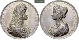 LEOPOLD I (1657 - 1705)&nbsp;
Silver medal Wedding of Leopold I and Eleonore Magdalene Therese, b. l. (1676), 47,34g, 42 mm, Ag 900/1000, Mont 886&nb...