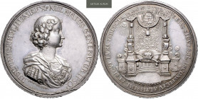 JOSEPH I (1705 - 1711)&nbsp;
Silver medal Coronation of Joseph I as Hungarian King, 1687, 49,13g, 49 mm, Ag 900/1000, Mont 1191&nbsp;

EF | EF , ry...