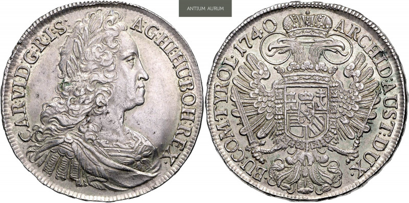 CHARLES VI (1711 - 1740)&nbsp;
1 Thaler, 1740, 28,54g, Praha. Her 398&nbsp;

...