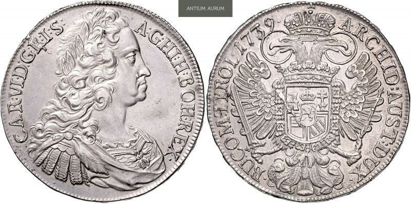 CHARLES VI (1711 - 1740)&nbsp;
1 Thaler, 1739, 28,59g, Praha. Hal 1811 varianta...