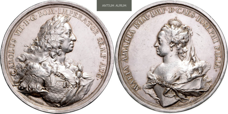 CHARLES VII (1742 - 1745)&nbsp;
Silver medal Coronation of the Royal Couple in ...