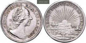 CHARLES VII (1742 - 1745)&nbsp;
Silver medal Coronation of Charles VII, b. l. (1742), 2,48g, 21 mm, Ag 900/1000, Försch 276&nbsp;

about UNC | abou...