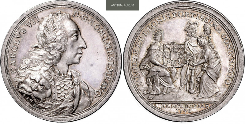 CHARLES VII (1742 - 1745)&nbsp;
Silver medal Election of Charles VII as Emperor...