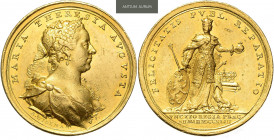 MARIA THERESA (1740 - 1780)&nbsp;
Gold Medal (5 Ducats) Coronation of Maria Theresa in Prague, 1743, 17,39g, A. Wideman, 33 mm, Au 986/1000, Nov 28&n...