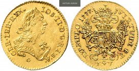 JOSEPH II (1765 - 1790)&nbsp;
1/4 Ducat, 1777, 0,88g, Husz 1838&nbsp;

EF | EF