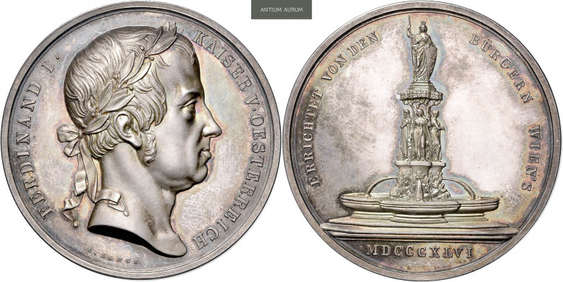 FERDINAND V / I (1835 - 1848)&nbsp;
Silver medal Commemorating the Construction...