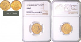 FRANZ JOSEPH I (1848 - 1916)&nbsp;
8 Gulden, 1892, KB. Früh 1741&nbsp;

about UNC | UNC , NGC MS 62