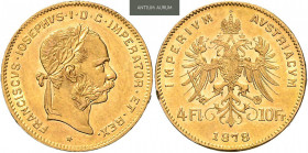 FRANZ JOSEPH I (1848 - 1916)&nbsp;
4 Gulden, 1878, 3,22g, Früh 1331&nbsp;

about UNC | about UNC , drobné hranky | small defects on the edge