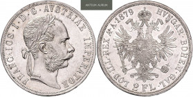 FRANZ JOSEPH I (1848 - 1916)&nbsp;
2 Gulden, 1879, 24,6g, Früh 1378&nbsp;

about UNC | about UNC