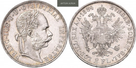 FRANZ JOSEPH I (1848 - 1916)&nbsp;
2 Gulden, 1884, 24,73g, Früh 1383&nbsp;

about UNC | about UNC