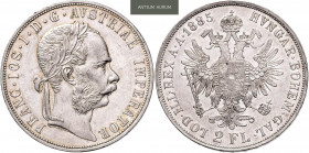 FRANZ JOSEPH I (1848 - 1916)&nbsp;
2 Gulden, 1885, 24,65g, Früh 1384&nbsp;

about UNC | about UNC