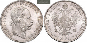 FRANZ JOSEPH I (1848 - 1916)&nbsp;
2 Gulden, 1890, 24,65g, Früh 1389&nbsp;

about UNC | about UNC
