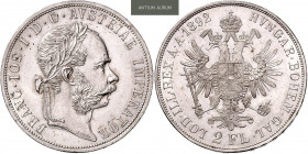 FRANZ JOSEPH I (1848 - 1916)&nbsp;
2 Gulden, 1892, 24,73g, Früh 1391&nbsp;

about UNC | about UNC
