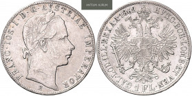 FRANZ JOSEPH I (1848 - 1916)&nbsp;
1 Gulden, 1862, 12,31g, B. Früh 1465&nbsp;

VF | VF