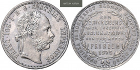 FRANZ JOSEPH I (1848 - 1916)&nbsp;
1 Gulden Pribram, 1875, 12,33g, Wien. Früh 1909&nbsp;

about UNC | about UNC