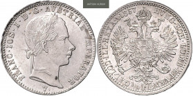 FRANZ JOSEPH I (1848 - 1916)&nbsp;
1/4 Gulden, 1857, 5,32g, V. Früh 1517&nbsp;

EF | EF , úder v opisu | defect in the inscription