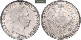FRANZ JOSEPH I (1848 - 1916)&nbsp;
1/4 Gulden, 1858, 5,29g, M. Früh 1521&nbsp;

about UNC | about UNC