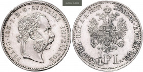 FRANZ JOSEPH I (1848 - 1916)&nbsp;
1/4 Gulden, 1872, 5,27g, Früh 1553&nbsp;

about UNC | about UNC