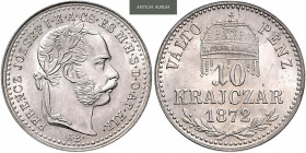 FRANZ JOSEPH I (1848 - 1916)&nbsp;
10 Kreuzer, 1872, 1,66g, KB. Früh 1821&nbsp;

UNC | UNC
