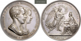 FRANZ JOSEPH I (1848 - 1916)&nbsp;
Silver medal To Commemorate the Birth of Archduchess Sophie Friederike, 1855, 87,64g, K. Lange, 56 mm, Ag 900/1000...
