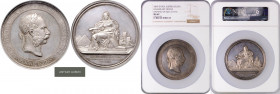 FRANZ JOSEPH I (1848 - 1916)&nbsp;
Silver medal To Commemorate the Opening of the Suez Canal, 1869, J. Tautenhayn, 72 mm, Ag 900/1000, Haus 652&nbsp;...