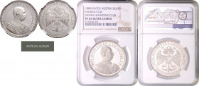 FRANZ JOSEPH I (1848 - 1916)&nbsp;
Silver medal (2 Gulden) V Lower-Austrian Shooting Festival Vienna, 1888, 36 mm, Ag 900/1000, F. Leisek, Haus 5146&...