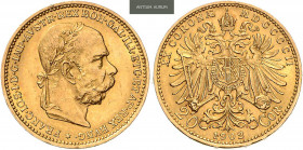 FRANZ JOSEPH I (1848 - 1916)&nbsp;
20 Corona, 1902, 6,77g, Früh 1934&nbsp;

EF | EF