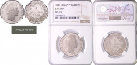 BAVARIA&nbsp;
1 Gulden, 1840, A. KM 788&nbsp;

UNC | UNC , NGC MS 65