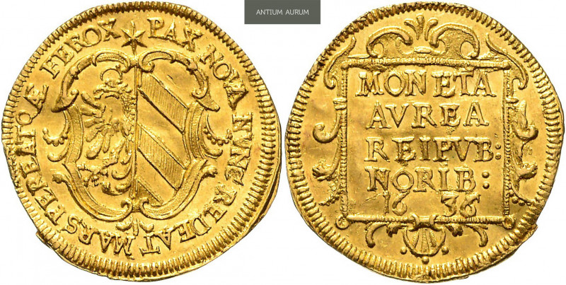 NUREMBERG&nbsp;
1 Ducat, 1636, 3,45g, Fried 1828&nbsp;

EF | EF , zvlněný | w...