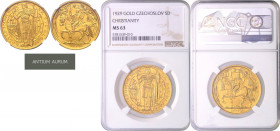 CZECHOSLOVAKIA&nbsp;
Gold Medal (5 Ducats) Millennium of St. Wenceslaus, 1929, 20g, Kremnica. O. Španiel, Au 987/1000, 31 mm, MCH CSR1-MED2&nbsp;

...