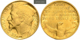 CZECHOSLOVAKIA&nbsp;
Gold medal (1 Ducat) M. Tyrs, 1932, 3,49g, Kremnica. J. Brůha, 20 mm, AU 987/1000, MCH CSR1-MED7&nbsp;

UNC | UNC