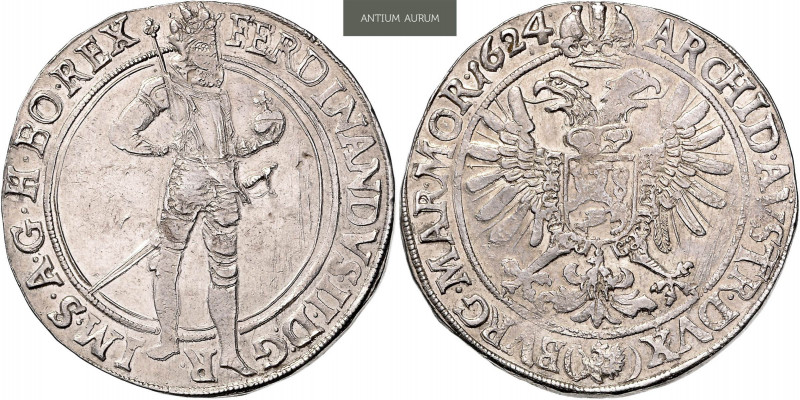 FERDINAND II (1619 - 1637)&nbsp;
1 Thaler, 1624, 28,98g, Praha. Hal 741&nbsp;
...