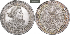 FERDINAND II (1619 - 1637)&nbsp;
1 Thaler, 1627, 28,96g, Vratislav. Dav 3156&nbsp;

about EF | about EF , stopa po oušku, hlazený v ploše | trace o...