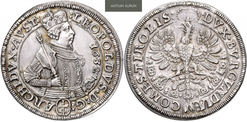 ARCHDUKE LEOPOLD (1618 - 1632)&nbsp;
1/4 Thaler (Archduke Leopold 1618 - 1632),...
