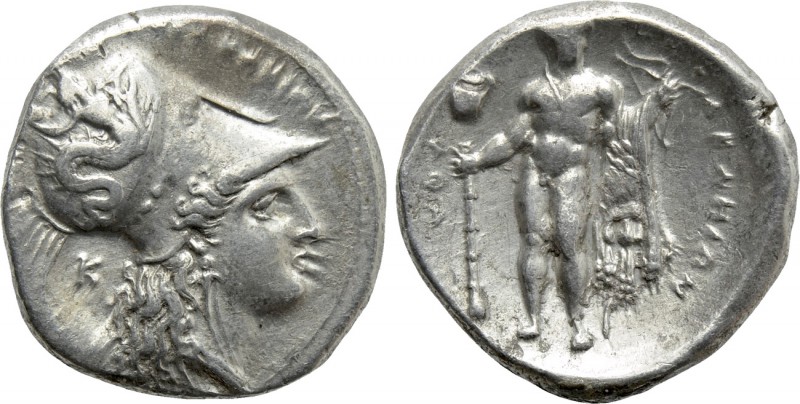 LUCANIA. Herakleia. Nomos (Circa 330/25-281 BC). 

Obv: ΗΡΑΚΛΗΙΩΝ. 
Helmeted ...