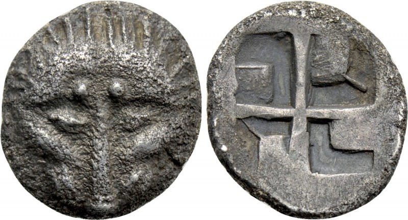 CIMMERIAN BOSPOROS. Pantikapaion. Tetrobol (Circa 475-400 BC). 

Obv: Lion's h...