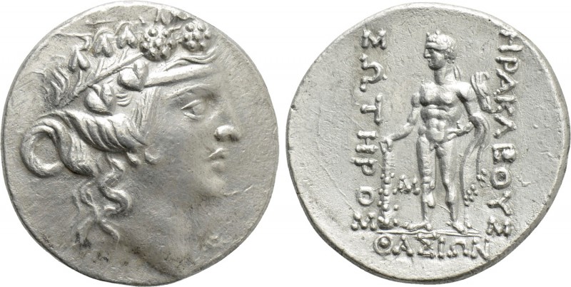 THRACE. Thasos. Tetradrachm (Circa 140-110 BC). 

Obv: Head of Dionysos right,...