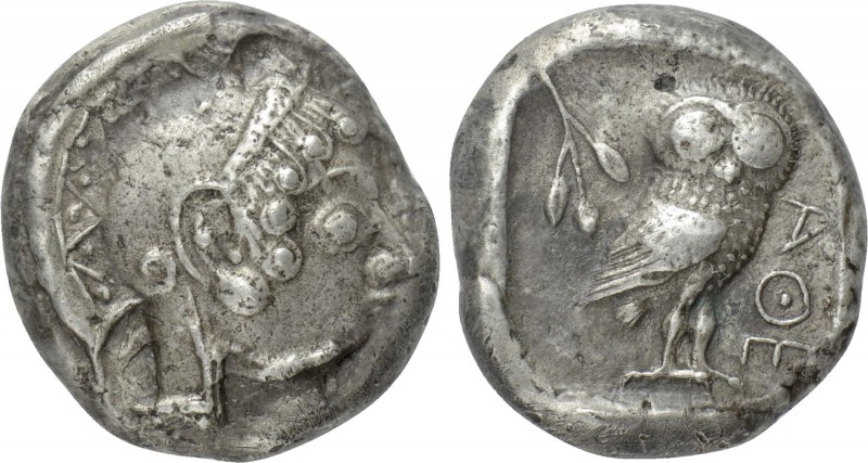 ATTICA. Athens. Tetradrachm (Circa 500/490-485/0 BC). 

Obv: Helmeted archaic ...
