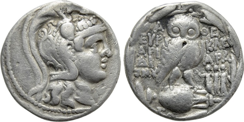 ATTICA. Athens. Tetradrachm (135/4 BC). New Style Coinage. Euryklei-, Ariara- an...
