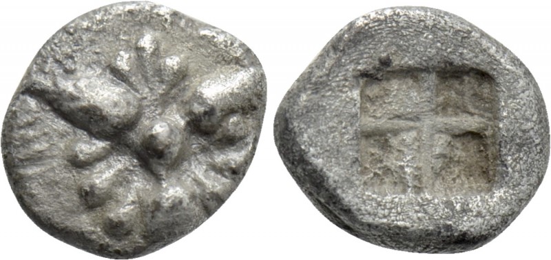 ASIA MINOR. Uncertain. Hemiobol (Circa 5th century BC). 

Obv: Trefoil, with c...