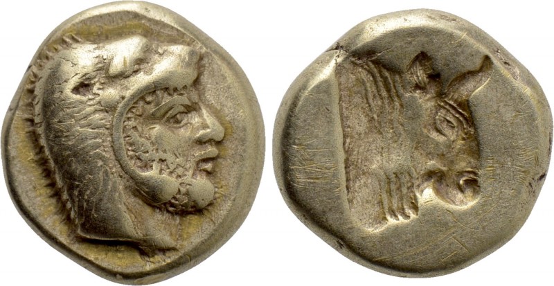 LESBOS. Mytilene. EL Hekte (Circa 478-455 BC). 

Obv: Head of Herakles right, ...