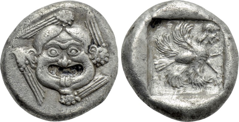CARIA. Uncertain. Drachm (5th century BC).

Obv: Facing gorgoneion, surrounded...