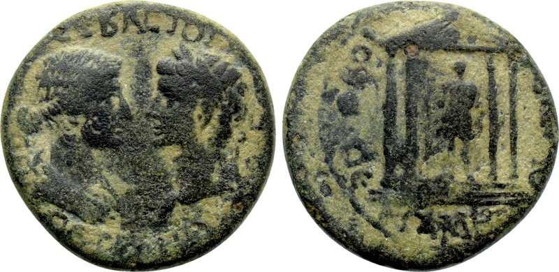 MYSIA. Pergamon. Tiberius with Livia (14-37). Ae. P. Petronius P.f., proconsul o...