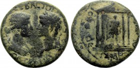 MYSIA. Pergamon. Tiberius with Livia (14-37). Ae. P. Petronius P.f., proconsul of Asia.