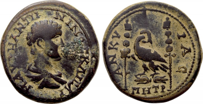 GALATIA. Ancyra. Caracalla (Caesar, 196-198). Ae. 

Obv: M AVPH ANTωNINOC KAIC...