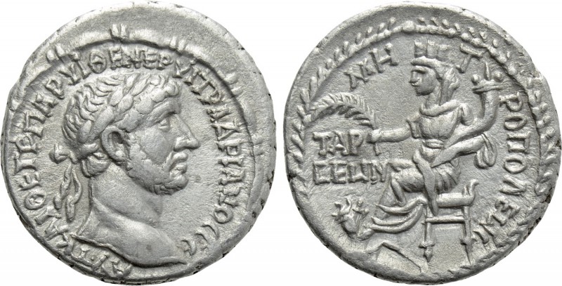 CILICIA. Tarsus. Hadrian (117-138). Tridrachm. 

Obv: ΑΥΤ ΚΑΙ ΘΕ ΤΡ ΠΑΡ ΥΙ ΘΕ ...
